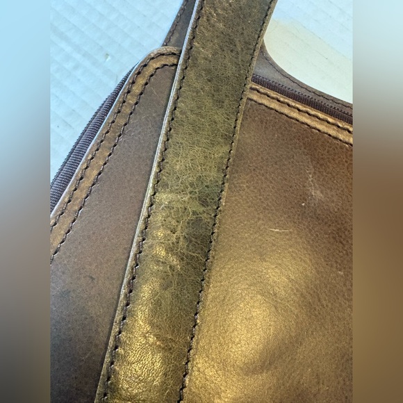 Nino Bossi Brown Leather Crossbody Organizer Purse Zip Around Small Bag - Picture 6 of 10